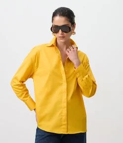 Camisa Oversized em Tricoline Manga Longa