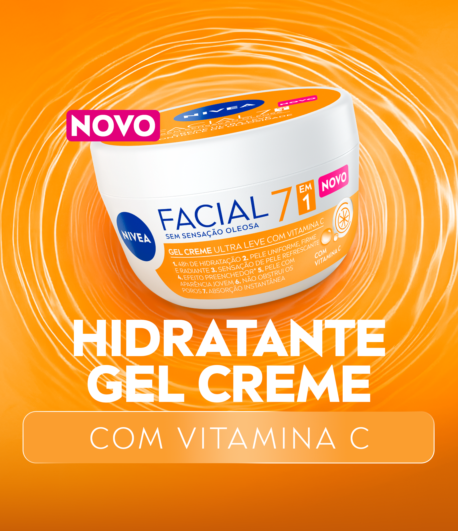 Creme Facial Ultra Leve Vitamina C 7 em 1 Nivea 100g 3