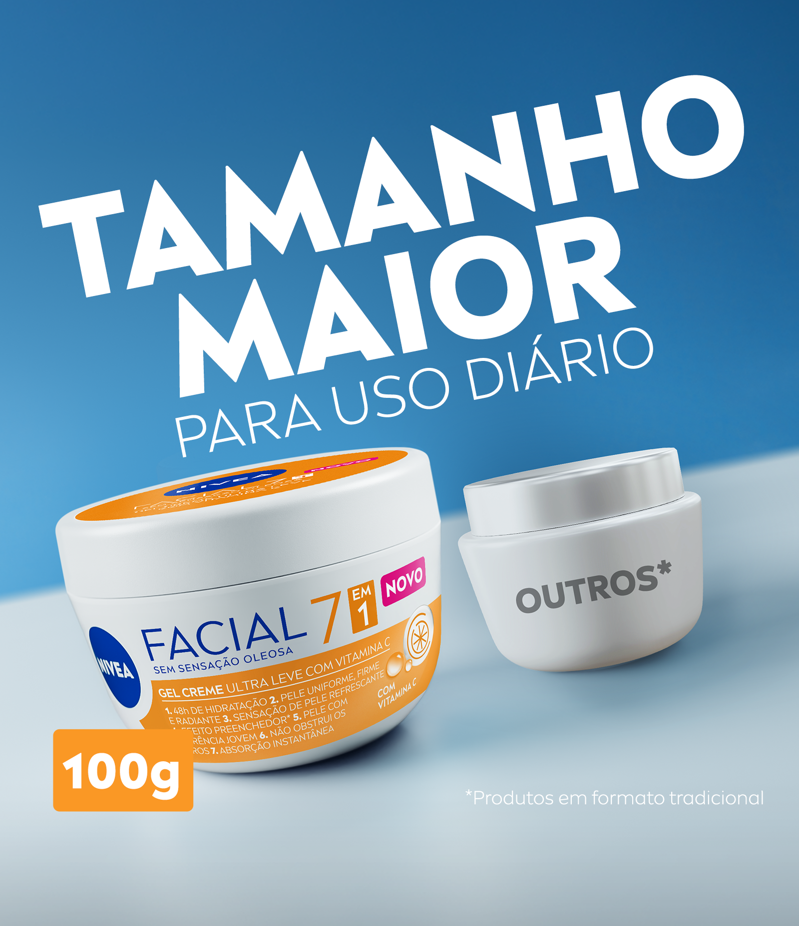 Creme Facial Ultra Leve Vitamina C 7 em 1 Nivea 100g 8