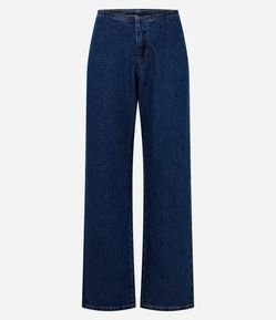 Calça Reta Comfort em Jeans Cintura Baixa e Sem Cós