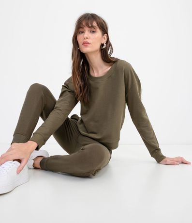 Conjunto Blusão Cropped Básico Fechado Em Moletom Comfy Verde + Calça Jogger Em Moletom Básica Verde Menor preço em Conjunto Blusão Cropped Básico Fechado Em Moletom Comfy Verde + Calça Jogger Em Moletom Básica Verde