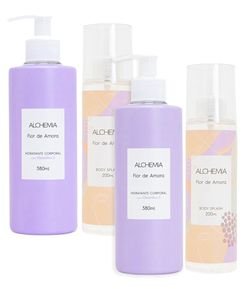 Kit Alchemia: 2 Hidratantes Corporais de Jasmim Alchemia 380ml + 2 Body Splash de Jasmin Alchemia 200ml
