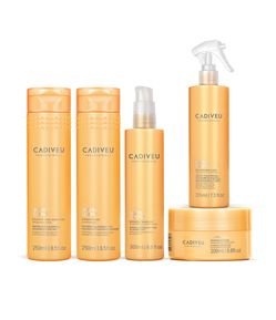 Kit Shampoo Sem Sulfato Nutri Glow + Concionador Nutri Glow + Máscara de Tratamento Capilar Nutri Glow + Leave in Capilar Nutri Glow + Booster Milagroso Nutri Glow Cadiveu