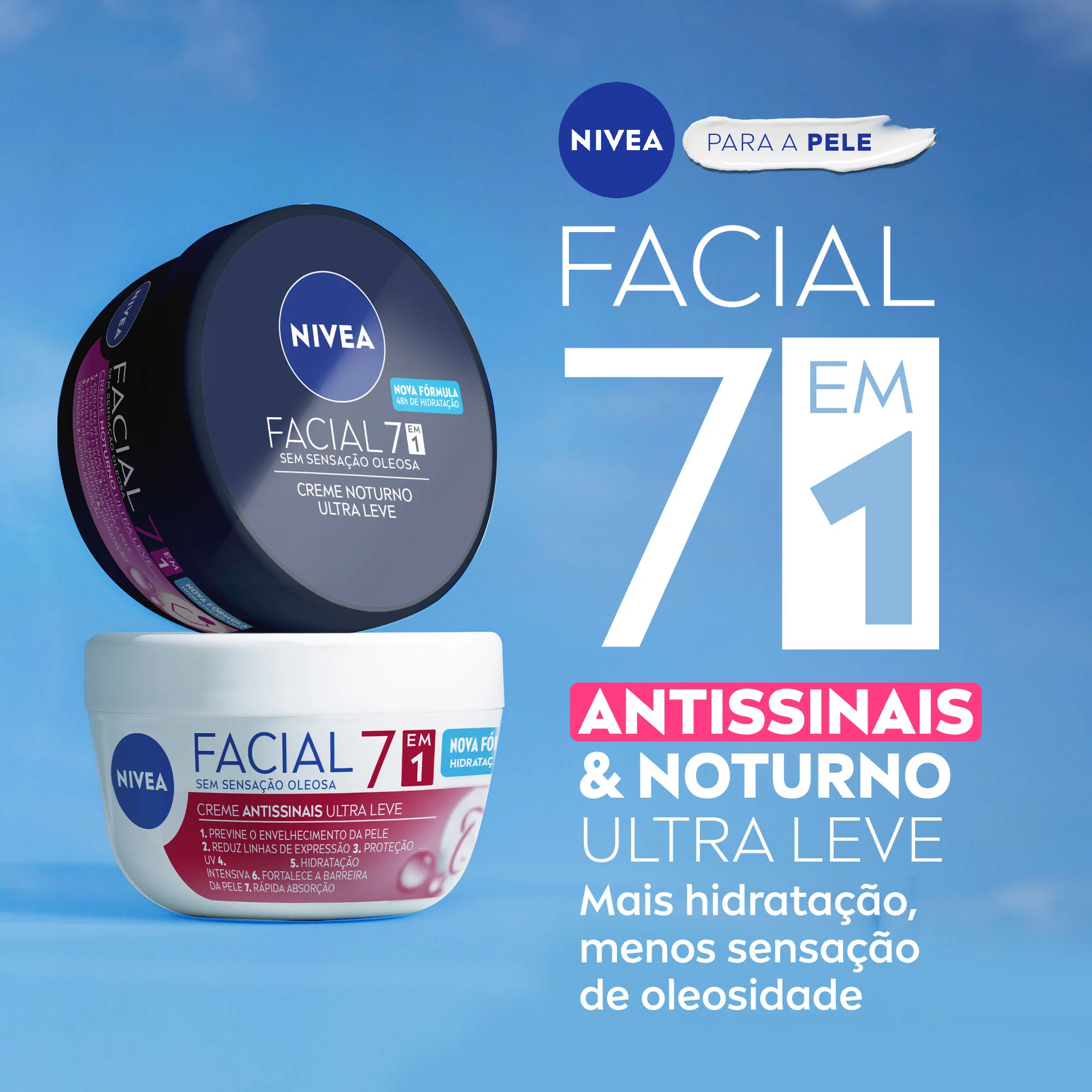 Kit Nivea Creme Facial Antissinais 100g + Creme Facial Noturno 100g 2