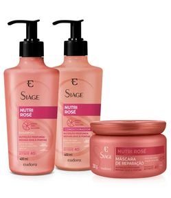 Kit Siàge Nutri Rosé Shampoo 400ml + Condicionador 400ml + Máscara 250g